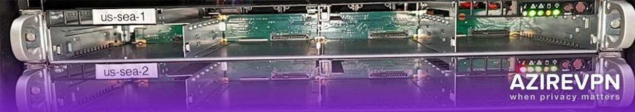 Photograph of two physical servers in a rack.